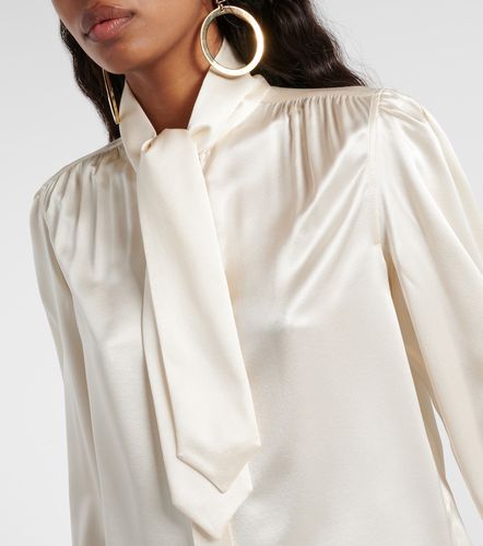 Blusa de satén de seda con lazada - Saint Laurent - Modalova