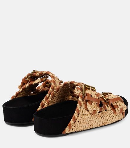 Lennyo leather-trimmed raffia sandals - Isabel Marant - Modalova