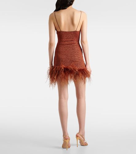 Lumiere Plumage feather-trimmed minidress - Oseree - Modalova