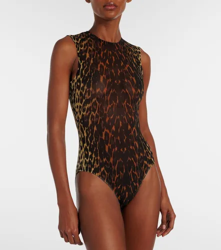 Body de malla con estampado de leopardo - Alex Perry - Modalova