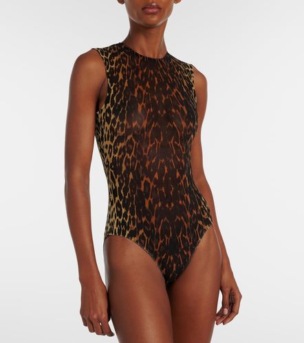 Leopard-print mesh bodysuit - Alex Perry - Modalova