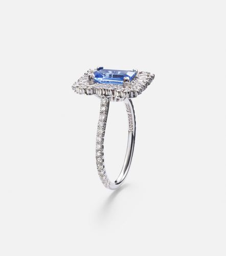 Kt white gold ring with sapphires and diamonds - Suzanne Kalan - Modalova