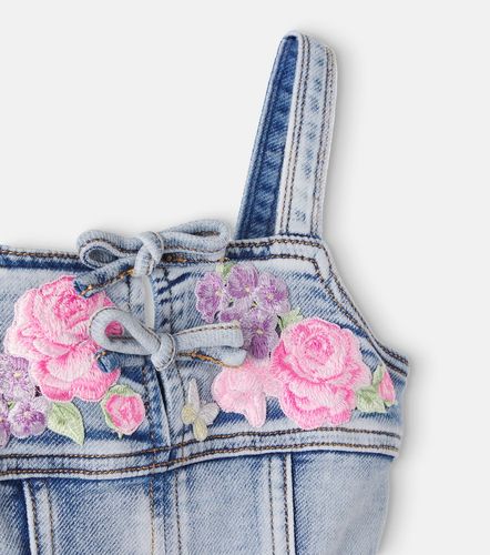 Monnalisa Mono de denim bordado - Monnalisa - Modalova
