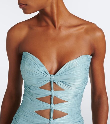 Ruched LurexÂ® georgette gown - Costarellos - Modalova