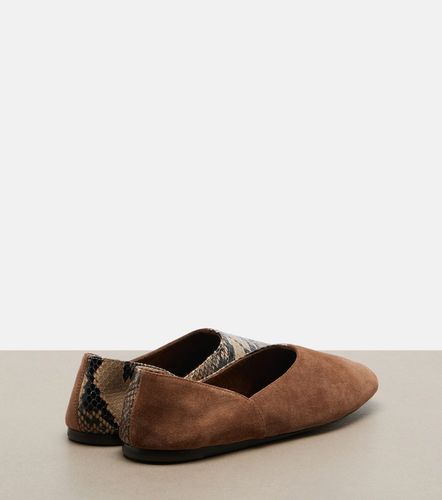 Jane snake-effect leather and suede ballet flats - Khaite - Modalova
