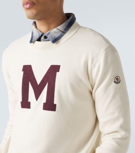Pullover in misto cotone con ricamo - Moncler - Modalova