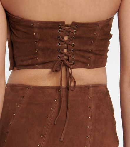 Asymmetrical strapless suede top - Alessandra Rich - Modalova