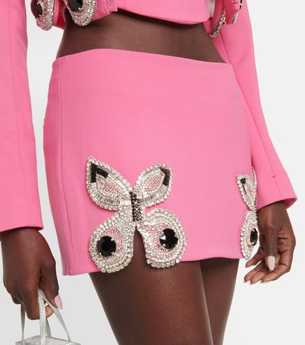 Crystal-embellished wool miniskirt - Area - Modalova