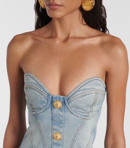 Balmain Denim bustier dress - Balmain - Modalova