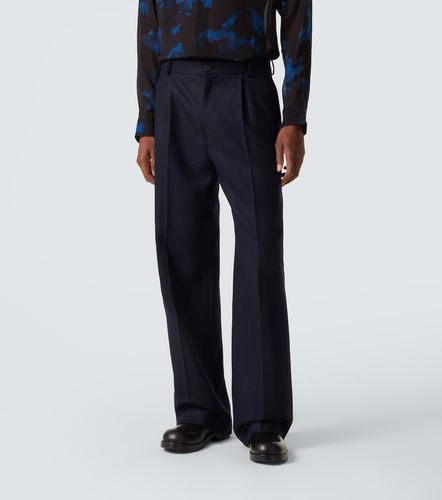 Wool flannel wide-leg pants - Dries Van Noten - Modalova