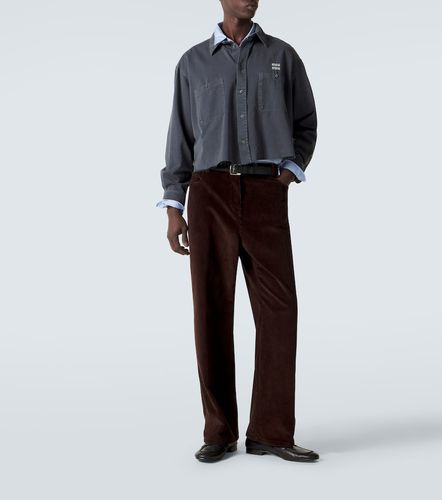 Miu Miu Camicia di jeans con logo - Miu Miu - Modalova