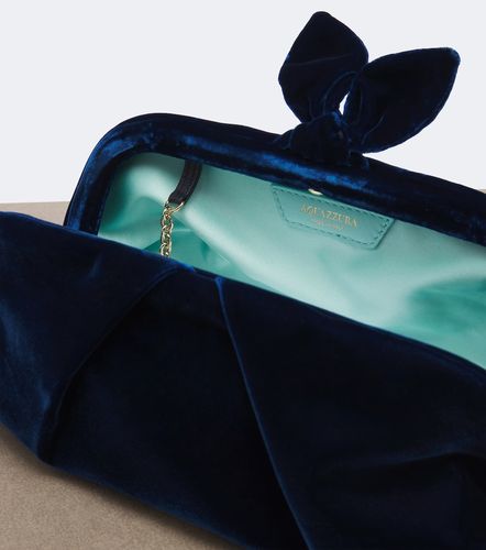 Aquazzura Clutch Bow Tie in velluto - Aquazzura - Modalova