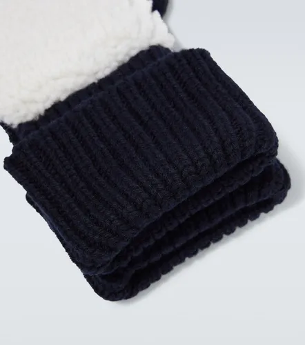 Shearling-trimmed wool mittens - Thom Browne - Modalova