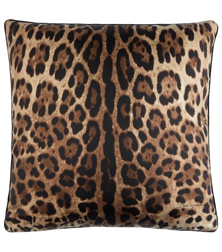 Cuscino Leopardo piccolo in twill di seta - Dolce&Gabbana Casa - Modalova