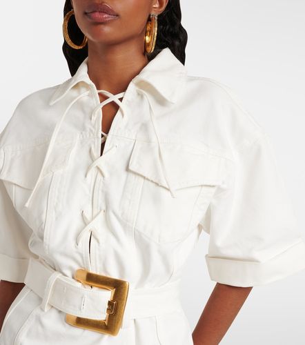 Abito chemisier in canvas di cotone - Balmain - Modalova