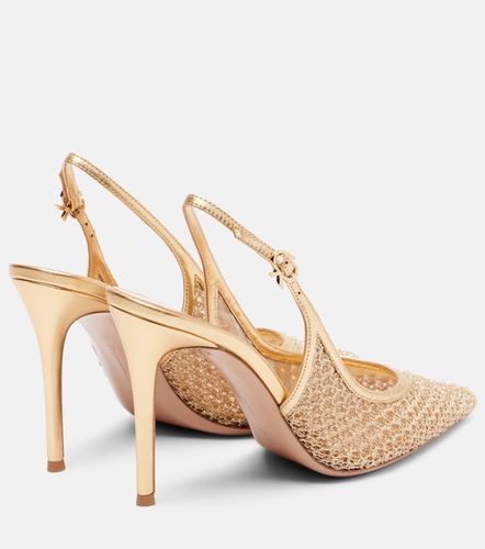 Nikki leather-trimmed slingback pumps - Gianvito Rossi - Modalova