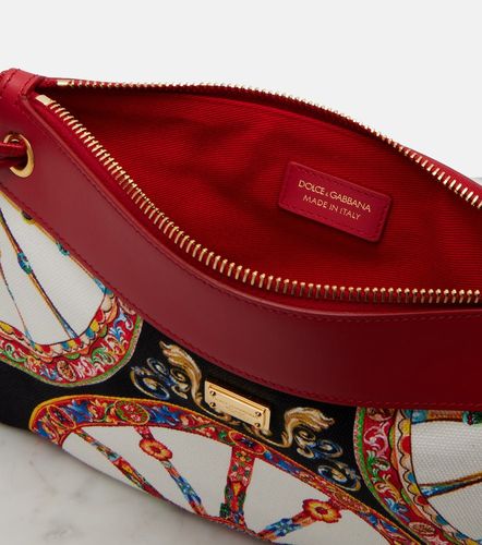Small printed leather-trimmed canvas pouch - Dolce&Gabbana - Modalova