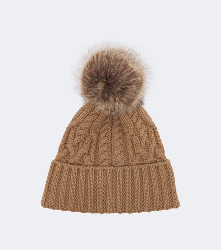 Logo cable-knit wool and cashmere beanie - Moncler - Modalova