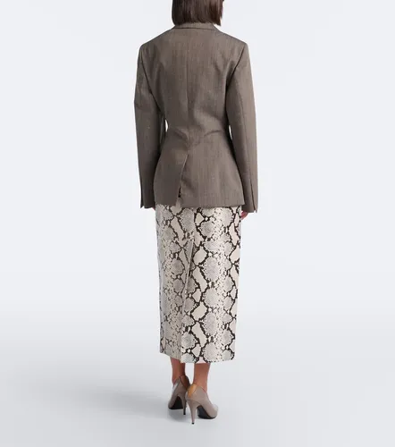 Snake-effect leather midi skirt - Rohe - Modalova