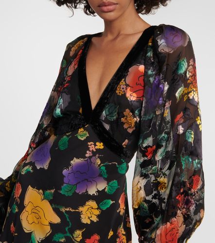 Abito midi in seta con stampa floreale - Rixo - Modalova