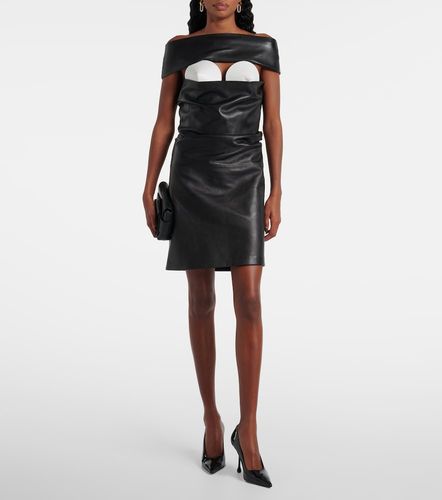 Vestido de cóctel de piel drapeado - Jean Paul Gaultier - Modalova