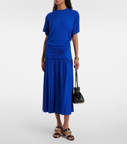 Vestido camisero de jersey drapeado - Ferragamo - Modalova