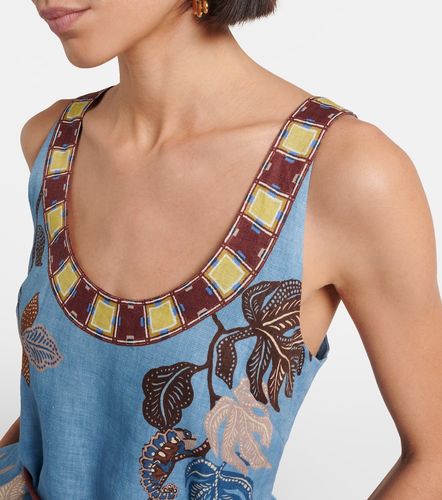 Alémais Vestido midi Georgie de lino estampado - Alemais - Modalova