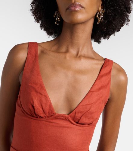 SIR Vestido midi de lino drapeado - SIR - Modalova