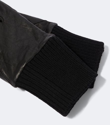 Ribbed-knit leather gloves - Rick Owens - Modalova