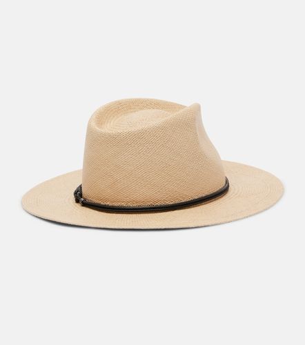 Cappello fedora Monili in paglia con pelle - Brunello Cucinelli - Modalova
