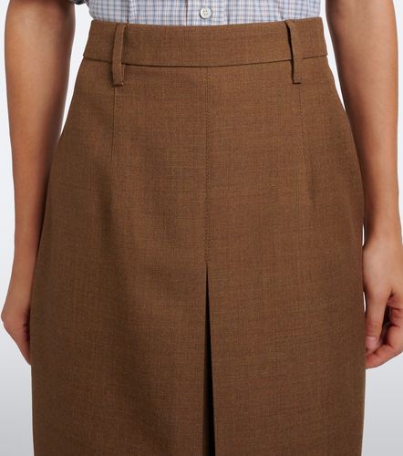 Midirock aus Schurwolle mit Chiffon - Prada - Modalova