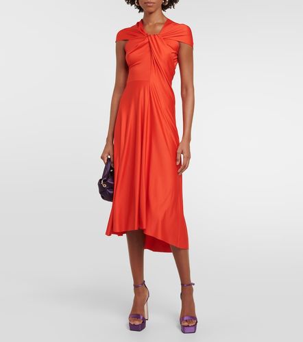Abito midi in raso drappeggiato - Victoria Beckham - Modalova