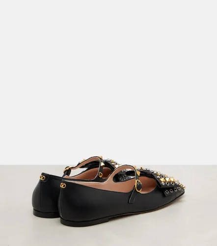 Bowow studded leather ballet flats - Valentino Garavani - Modalova