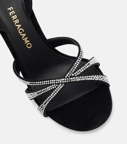 Crystal-embellished suede sandals - Ferragamo - Modalova