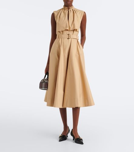 Vestido midi de popelín de algodón con capa - Burberry - Modalova