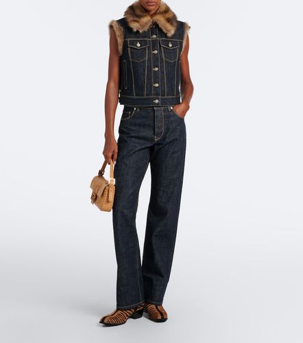 Fendi Chaleco de denim con borrego - Fendi - Modalova
