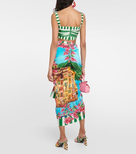 Portofino ruched silk midi skirt - Dolce&Gabbana - Modalova