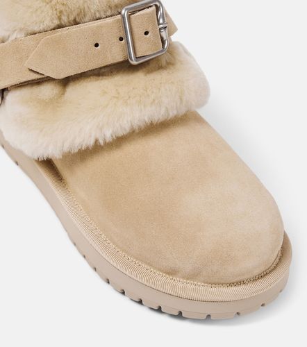 Shearling-trimmed suede ankle boots - Burberry - Modalova