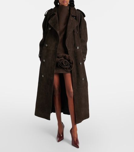 Double-breasted suede trench coat - Magda Butrym - Modalova