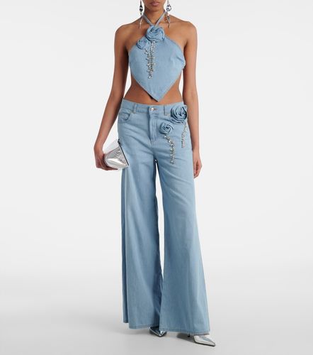 Top de algodón con aplique floral - Area - Modalova