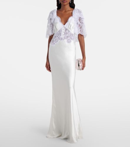 Robe aus Satin mit Spitze - Self-Portrait - Modalova
