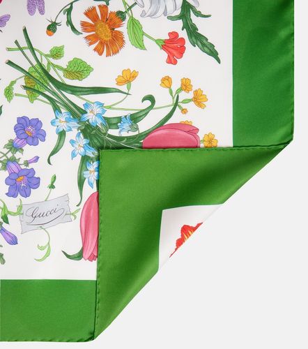 Sciarpa in seta con stampa floreale - Gucci - Modalova