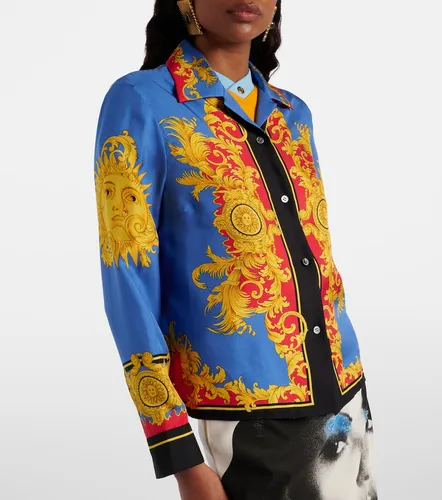 Camisa de sarga de seda estampada - Versace - Modalova