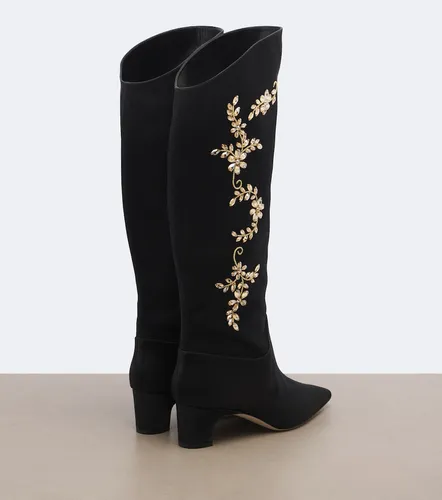 Dispasa embellished satin knee-high boots - Manolo Blahnik - Modalova