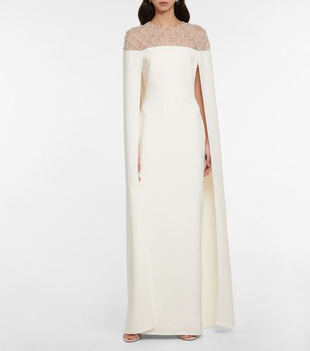 Bridal - Abito lungo in crêpe con mantella - Safiyaa - Modalova