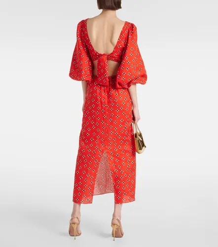Vestido midi de lino estampado - Johanna Ortiz - Modalova