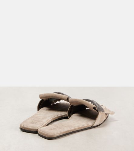 Slippers de ante con flecos - Brunello Cucinelli - Modalova