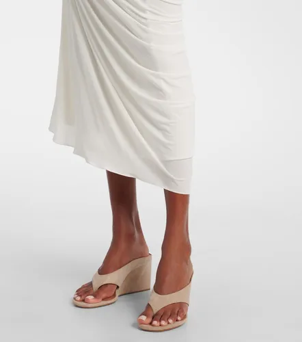 Asymmetric gathered jersey maxi dress - Alaia - Modalova