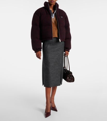 Cropped wool and cashmere down jacket - Prada - Modalova