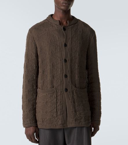 Cárdigan acanalado en mezcla de algodón - Giorgio Armani - Modalova